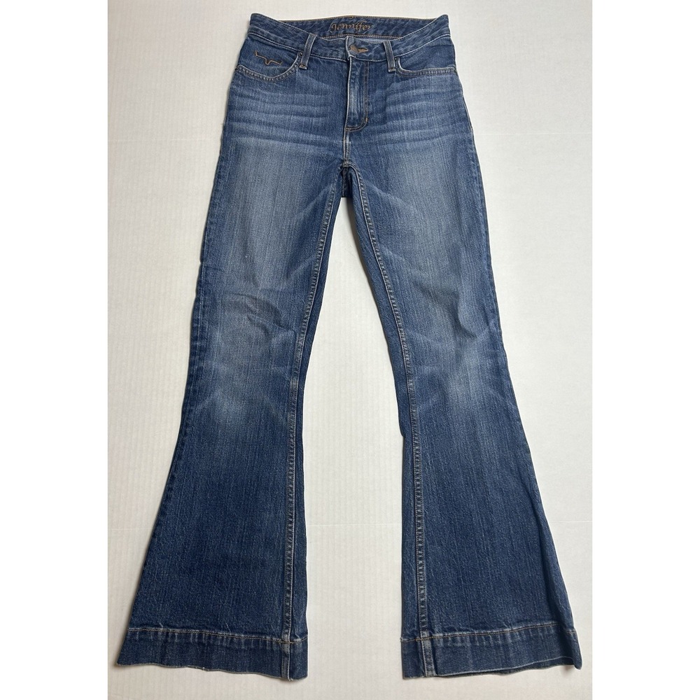 EUC WOMENS SIZE 00/30 26X30 KIMES RANCH JENNIFER FLARE WIDE LEG DENIM JEANS BOOT